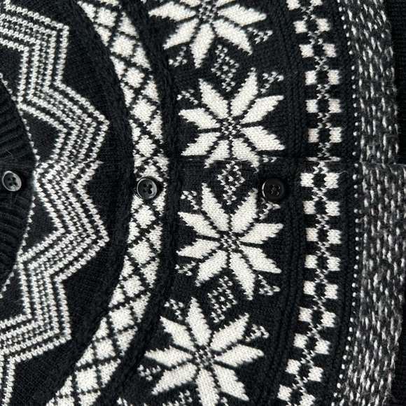 Talbots Black and White Nordic Pattern Sweater - Picture 4 of 6